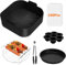 NATNAV Silikonform Heißluftfritteuse Zubehör 21CM, Air Fryer Zubehör Heißluftfritteuse Zubehör für Ninja Air Fryer Accessories für Philip XL 6,2L, COSORI 5,5L/4,7L,Cecotec 6L,6stk