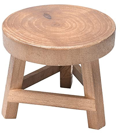 Holzhocker, Präsentationsständer, Moderner Kleiner Runder Beistelltisch, Holzhocker für Pflanzen, Kleiner Pflanzenständer, Blumentopf, Unterstützt Pflanze für Drinnen und Draußen, Zuhause(#1)