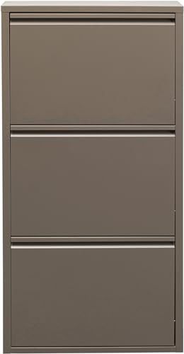 Kare Design Schuhschrank Caruso, Taupe, 104x50x15 cm, Schuhkipper, Schuhablage, mit 3 Klappen, für 6 Paar Schuhe, Schmal, Platzsparend, Hoch, Eingangsbereich