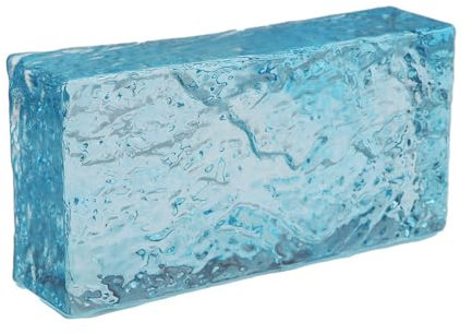 Fuchs Design Brique en verre Crystal Collection Rock Azur, env. 20 x 10 x 5 cm (bleu)