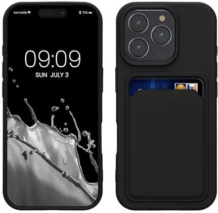 kwmobile Plånboksfodral kompatibelt med Apple iPhone 16 Pro korthållare skyddsfodral fodral - svart