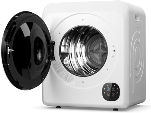 6KG Vented Tumble Dryer - Compact Electric Clothes Dryer with 1500W Power, Smart Control Panel for Home, Dorm, Apartment - Stainless Steel Tub, Portable Mini Dryer