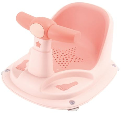 SEWOART Babybadewannensitz für Babys Ab 6-12 Monate Rutschfest mit Ergonomischem Weichem Material Rosa Badestuhl für Sichere Babybadewanne