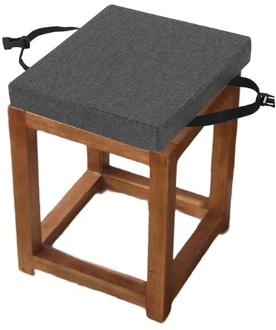 Miecoae Cojín Cuadrado para Silla, con Hebilla Antideslizante, Cojín de Asiento Suave para Taburete, jardín, Interior, Exterior, Hogar(C10,40x30x5cm)
