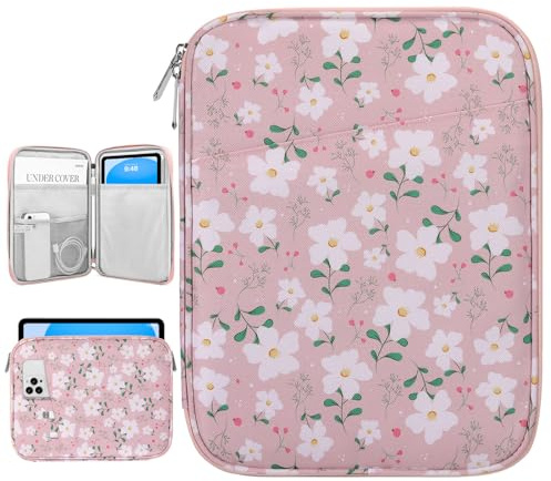 Dadanism 9-11 Zoll Tablet Sleeve Tasche, Rosa Blumen | für iPad Air 11 M4/M3, iPad Pro 11 M5, iPad (A16) 11, iPad 10. Gen/Air 5/4 10,9, iPad 10,2, Galaxy Tab A11+ 11/S10 Lite