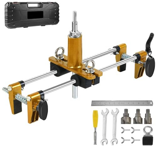 Mortise Lock Jig for Wooden Door,Door Lock Hole Opener Kit,with 3Pcs Tungsten Steel Cutters Ease of Use for Installing Doors Lock Mortiser Kit for Fitting Jig Hole Saw, Lock Mortise