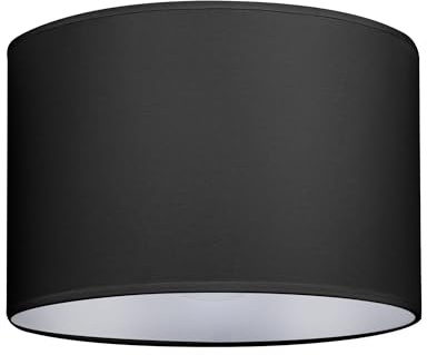 GIGGI Fabric Lamp Shades, 8 Black Light Shade, Modern Lampshades for Ceiling Lights, Table Lamps and Floor Lamps, Easy Fit Pendant Light Shades Ceiling for Living Room, Bedroom, Kitchen, Hallway