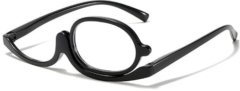 JZ 2X förstoringsglasögon med vridbart glas - högupplösta läsglasögon för kvinnor, snygga och funktionella för smink, hantverk och närbild arbete (Black 1.0)