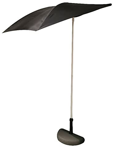 CWCQGH Parasols Outdoor Parasol, UV Protective Stylish Black Parasol, Half Umbrella Sun Shade Parasol, Perfect for Small Spaces Small Terrace Balcony Garden UV, 1.6mx1m, Without Base Parasols