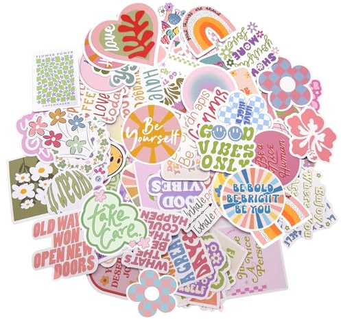 100 Pack Waterproof Inspirational Stickers with Danish Soft Aesthetic | Scrapbooking, Laptops, Water Bottles, Skateboard - Perfect sticker album and room decor stickers