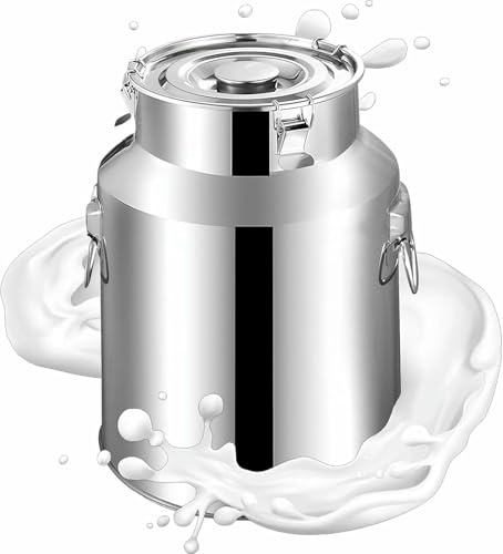 VYUJHNBG 5L/9L14L/18L Stainless Milk Bucket with Sealed Lid Milk Churn Pot Milk Wine Bucket Milk Transport Bucket