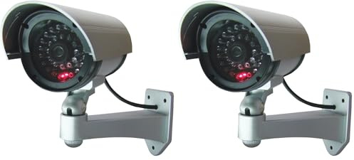 tempo di saldi Telecamera da esterno finta dummy cam 30 finti led con lampeggiante IR infrarossi design professionale CCTV MWS (Confezione da 2)