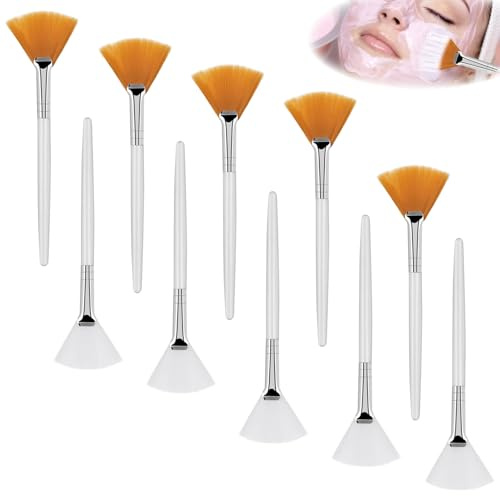 10 Pièces Brosse Pour Masque Facial,Pinceaux En Éventail Pour Le Visage