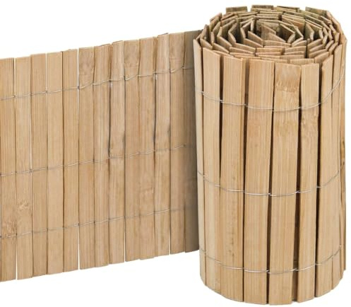 UrFence Bordure de Jardin Bambou 300x20 cm - Clôture Flexible pour Pelouse & Massif - Petite Barrière Naturelle pour Terrasse et Parterre