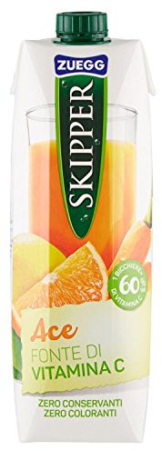 Zuegg Skipper Succo di Frutta Gusto Ace, Bevanda a base di Succhi di Arancia, Carota e Limone con Vitamina E, Fonte di Vitamina C - Senza Glutine, 100% Ingredienti di Origine Naturale (1L)