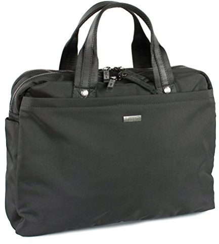 Bugatti Contratempo kleine Aktentasche für Damen und Herren mit Laptopfach – Businesstasche Klein Laptoptasche – Bürotasche Lehrertasche in Schwarz