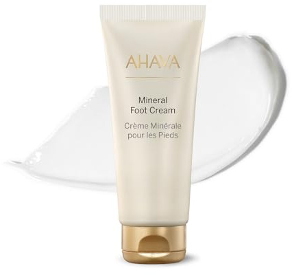 AHAVA Dead Sea Water Mineral Foot Cream - Nourishes & Hydrates Dry Soles, Prevents Cracks & Irritations, with Witch Hazel Leaf, Osmoter blend, Jojoba, Avocado, Sweet Almond & Wheat Germ Oil, 3.4 Fl.Oz