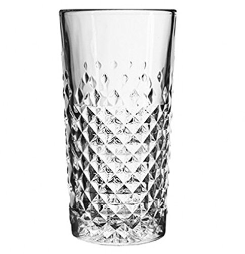 Carats Hiball Glasses 14oz / 400ml - Set of 4 - Vintage Cut Glass Highball Cocktail Tumblers