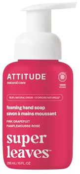 ATTITUDE Foaming Hand Soap, EWG Verified, Pink Grapefruit, 10 oz