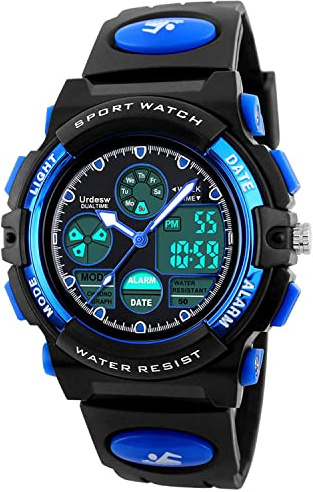 Urdesw Kids Digital Waterproof Watches for 6-15 Year Old Boys & Girls - Electronic Toys & Games - Birthday Presents & Gift