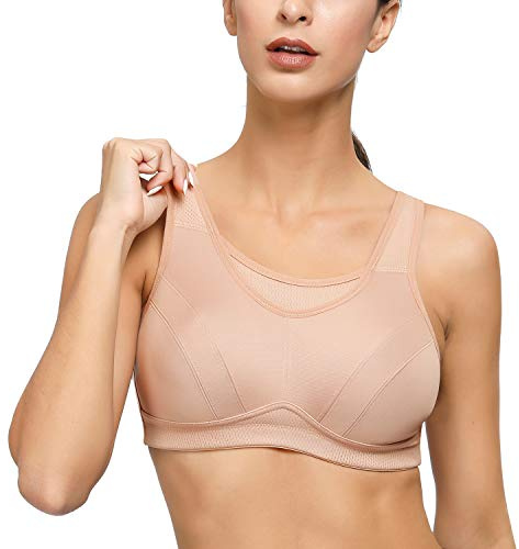 Deyllo Damen Sport BH Große Brüste starker Halt Sport-BHS Ohne Bügel für Fitness Joggen Lauf Yoga
