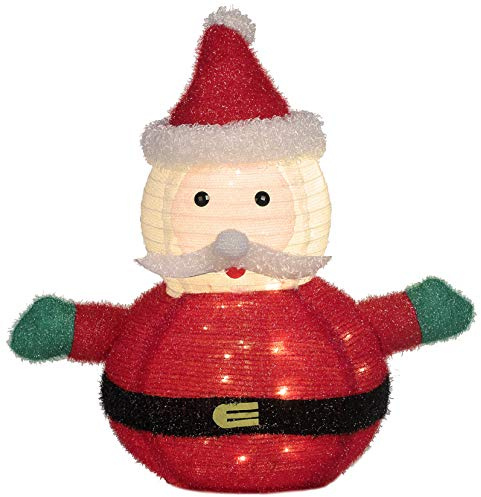 Gartenpirat Beleuchteter Weihnachtsmann 80 cm hoch 50 LED warmweiß Timer Lichterfigur Weihnachtsdekoration