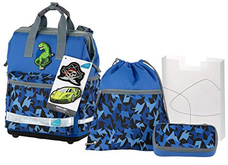 Schneiders Vienna 78346-070 - Schulrucksackset Neo mit Sportbeutel, Schlamperetui und Heftbox, Catch, 4 teilig, Blau, 39 cm