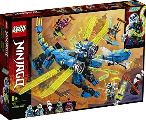 Lego 71711 NINJAGO Jays Cyber-Drache Mech, Bauset mit den Minifiguren Jay, NYA und Unagami