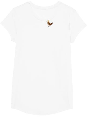 Zaunkönig mit Krone Vogel Zeichnung Geschenk Frauen Mädchen T-Shirt