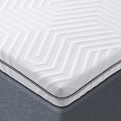 BedStory Surmatelas 140 x 190 cm en mousse à mémoire de forme 7,5 cm, surmatelas en bambou peut éliminer les odeurs et les acariens, housse amovible et lavable, rafraîchissant, respirant et moelleux