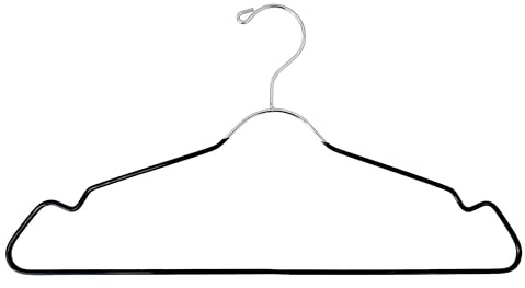 Lot de 24 cintres en métal avec Encoche d'épaule – Cintres en Fil métallique très résistants, Ultra Fins, antidérapants, Peu encombrants pour la Maison et Les hôtels, résistants à la Rouille et