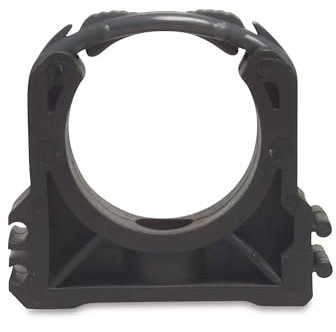 tecuro RSPP-50 Pipe Clamp Diameter 50 mm for PVC-U Pipe, Poolflex, HT Pipe, Expandable, PP Black