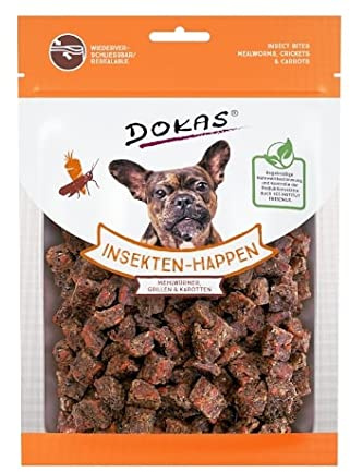 Dokas Dog Insekten-Happen mit Mehlwürmern, Grillen und Karotten für Hunde - 1 x 100g