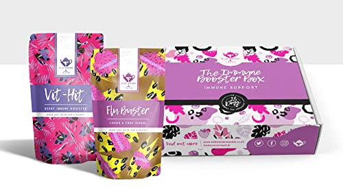 Wild Women Tea Club - IMMUNE BOOSTER Teas Box - Contains 2 x 100g Tea Blends 'Flu Buster' and 'VIT HIT' | Loose Leaf Herbal Tea Blend