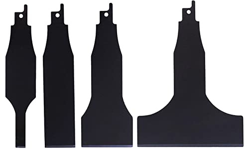 4PCS Reciprocating Saw Scraper Blades Set, Carbon Steel Scraper Attachment