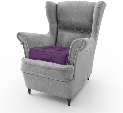 GC GAVENO CAVAILIA Booster Cushion 45x45 Cm Firm Dining Chair Large Cushions | 10Cm Thick Seat Cushions Pad Sofa Cushion Waterproof | Armchair Aubergine Booster Cushions For Adults Elderly
