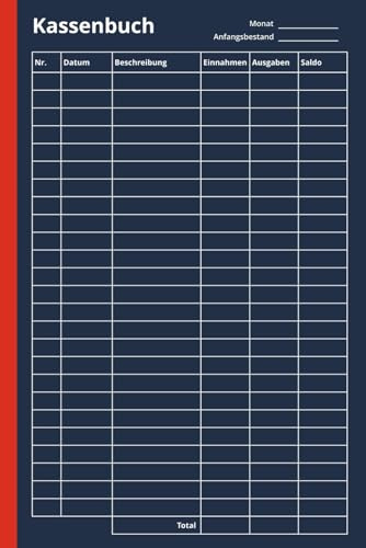 Kassenbuch Kleinunternehmer: Einnahmen Ausgaben Buch für Kleingewerbe, Vereine, Gastronomie und Private - A5