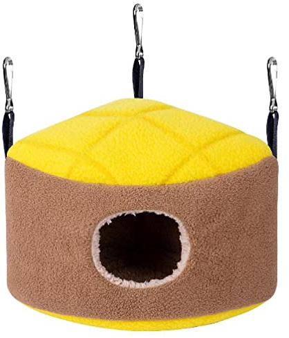 Nido di peluche per pappagalli, amaca calda per piccoli animali domestici, con ganci in metallo, per calopsitte, inseparabili, pappagalli, tende e capanne