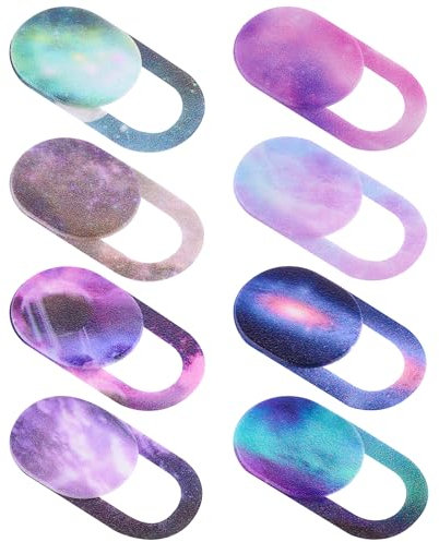 Amabro 8 Stück Webcam Abdeckung, Sternenhimmel Laptop Kamera Abdeckung Handy Kamera Abdeckung ultradünn Computer Kamera Abdeckung Schiebeblocker Privatsphäre Sicherheitsschutz für PC Pad Video