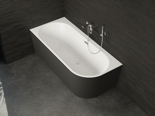 Baignoire Ilot Capri 160 gauche noire 160 x76 x58 cm, by SPALINA
