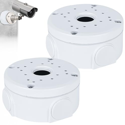 2 cajas de conexiones para cámara, caja de montaje semiesférica para cámara de vigilancia, caja oculta, soporte para cámara web, cámara bala y panel solar, uso interior y exterior, plástico