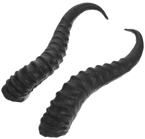 DEARMAMY 1 Paar Gothic-Schafshorn Schwarze Partyhörner Künstliche Hörner Diy- Kunststoffgeweihe Für Halloween Cosplay Party Kostümzubehör