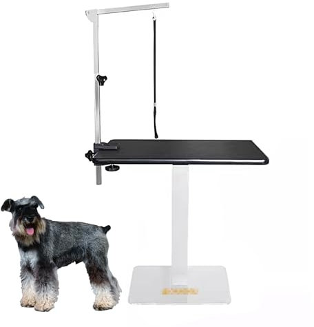 Anhebbar Hundefriseur Tisch 70 * 48cm Quadratisch Trimmtisch für Hunde, Höhenverstellbar 68-102cm, MDF Platte und Gummiauflage mit Antis Rutsch Matte