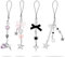 PEOVLVN 4 Pcs Cute Phone Charms - Aesthetic Y2K Strawberry Butterfly Star Heart Phone Charms Strap for Case Bag Purse Keychain Camera Decor