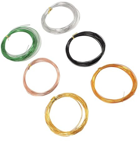 6 Rollen Flacher Aluminiumdraht, 10 M / 32,8 Fuß Emaille-Draht, 0,5 Mm Dicker Schmuck-Basteldraht mit 6 Farben für Künstlerische und Handwerkliche Zwecke