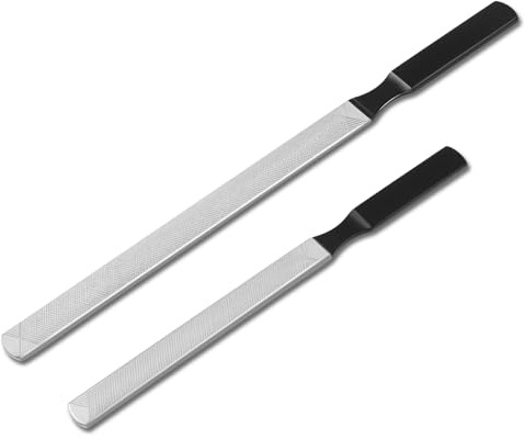 JIEYAO 2 Pcs Toe Nail Files for Thick Nails, Stainless Steel Nail Files for Women, 4 Sides Dog Nail File Board Professional Nail Dresser Manicure Pedicure Tool for Men Seniors & Dogs