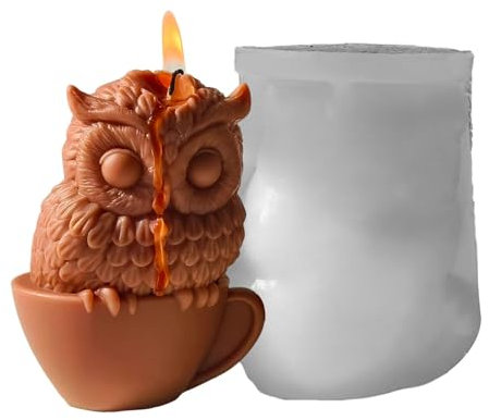 -Eulenform zum Gießen – Silikon-Tier-Kerzenform, Eulen-Gips-Bastelform | Einfaches Entformungswerkzeug aus Silikon für Bastelliebhaber, eulenförmige Form für Desserts, Aromatherapie-Kerzen