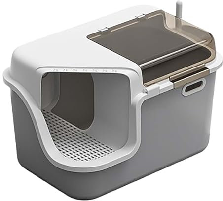 Cajas de Arena para Gatos con Pasillo, diseño de Pasillo en Forma de L, Caja de Arena para Gatos Cubierta con Pala, Cajas de Arena para Gatos Cerradas, fáciles de Limpiar para Gatos más Grandes A
