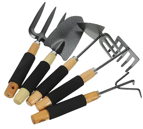 MERRYHAPY Ensemble D'outils De Jardinage Portables Outils De Plantation De Fleurs Plantes pour Petits Travaux Délicats Désherbage Taille Ameublissement des Sols Ramassage De Débris