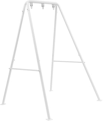 Cadre de fauteuil suspendu blanc, cadre triangulaire pliable en métal, pour chambre à coucher, balcons, jardins, cours 134 x 118 x 178 cm